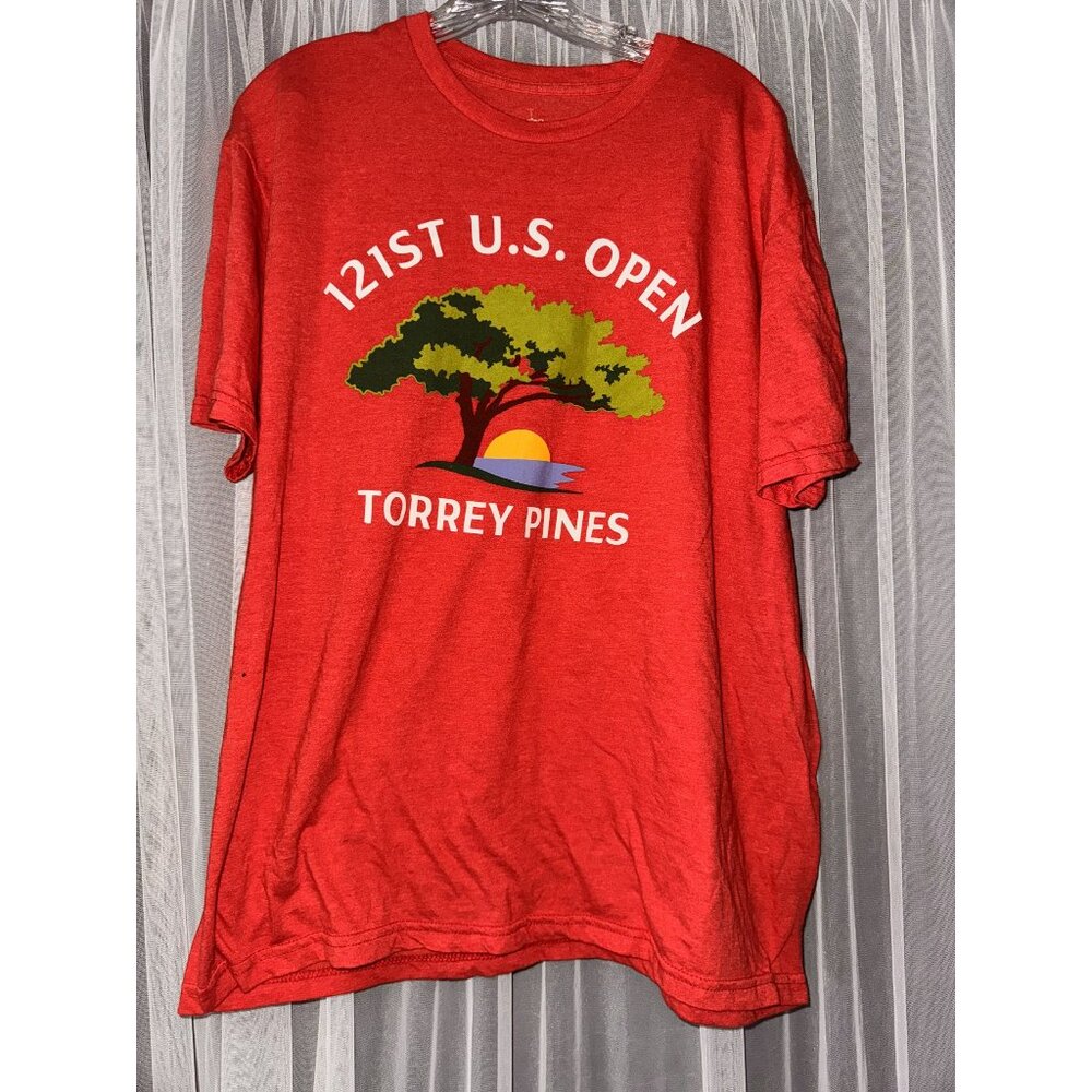 121st U.S. Open Torrey Pines Red T-Shirt Large Cotton/Polyester Blend